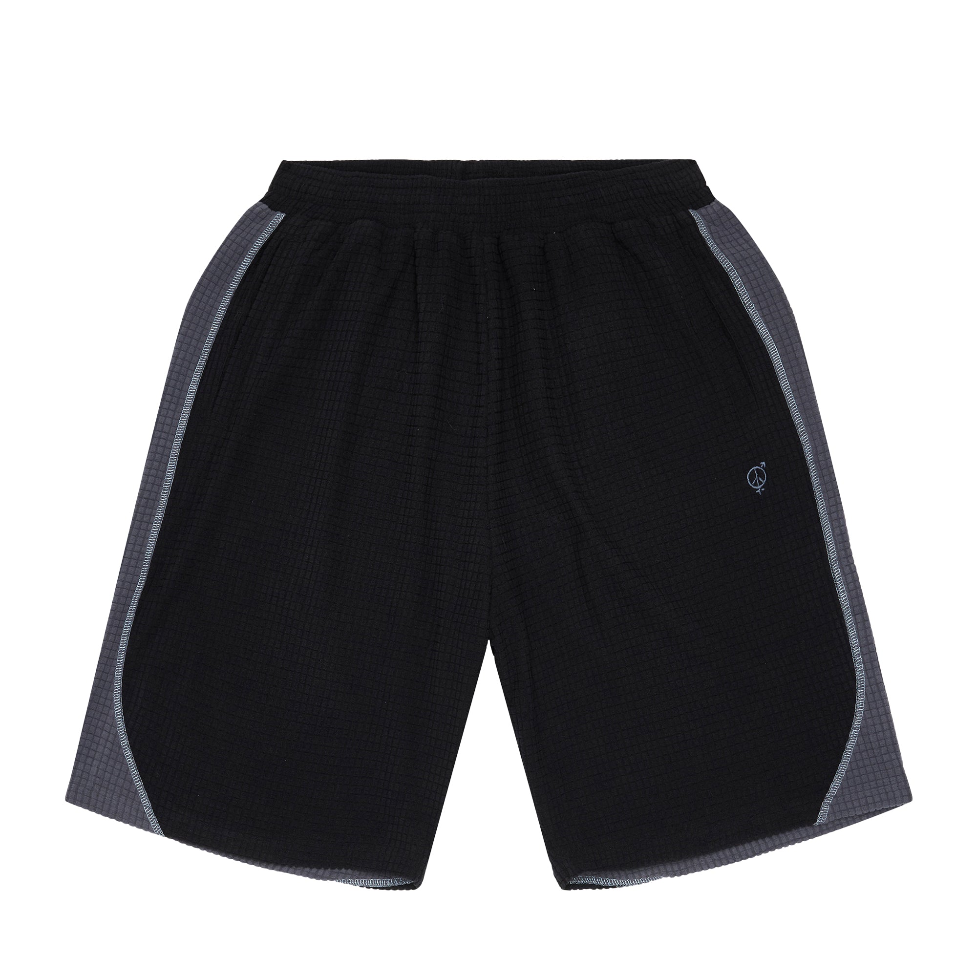 Sexhippies - Grid Fleece Shorts - Black/Charcoal