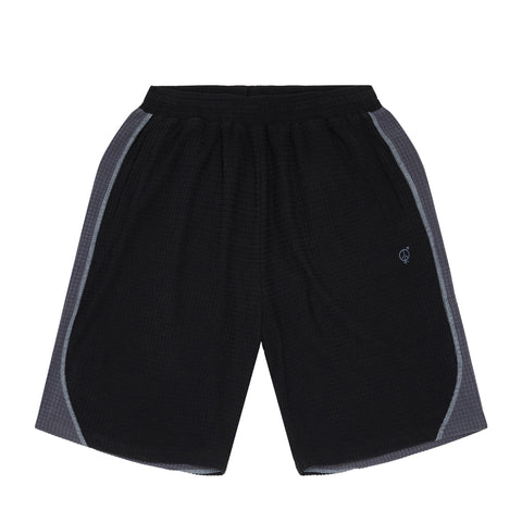 Sexhippies - Grid Fleece Shorts - Black/Charcoal