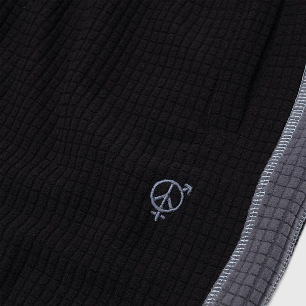 Sexhippies - Grid Fleece Shorts - Black/Charcoal