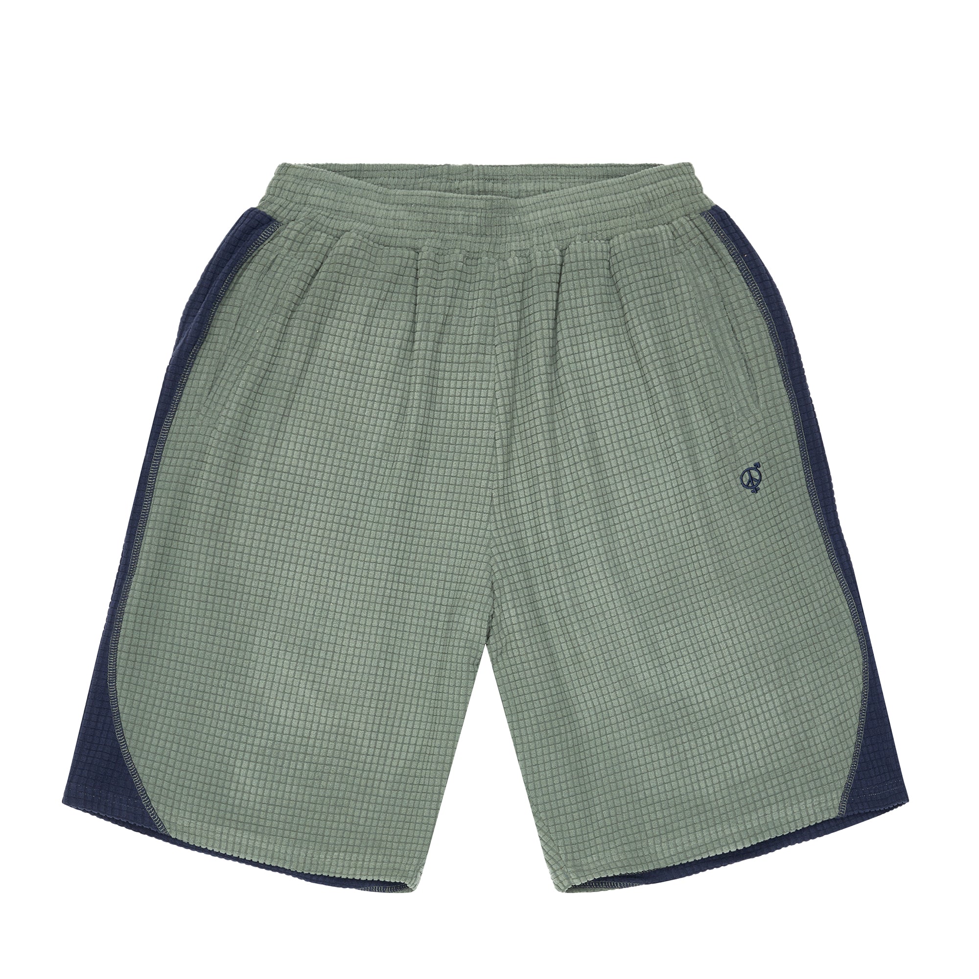 Sexhippies - Grid Fleece Shorts - Sage/Navy