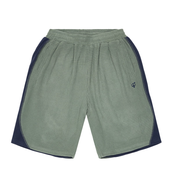 Sexhippies - Grid Fleece Shorts - Sage/Navy