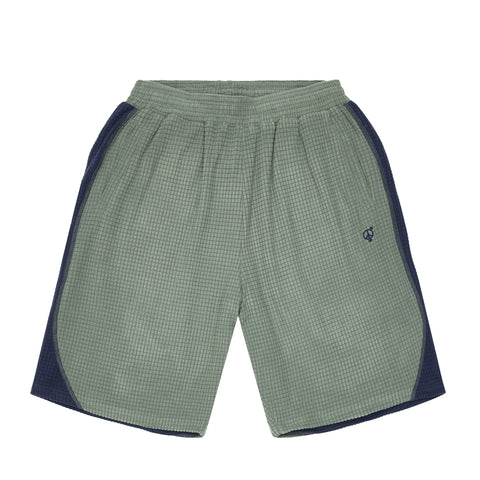 Sexhippies - Grid Fleece Shorts - Sage/Navy