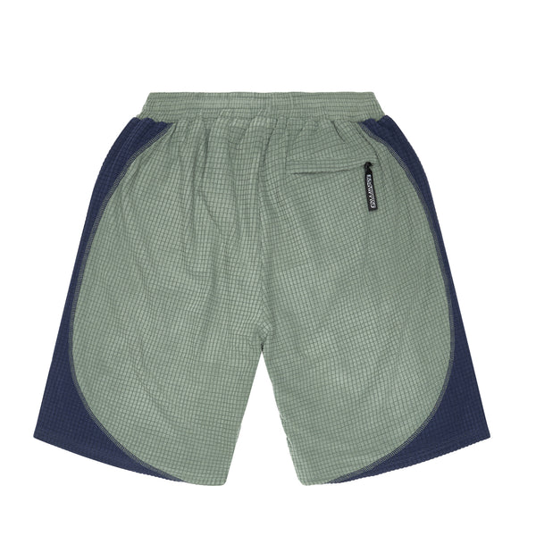 Sexhippies - Grid Fleece Shorts - Sage/Navy
