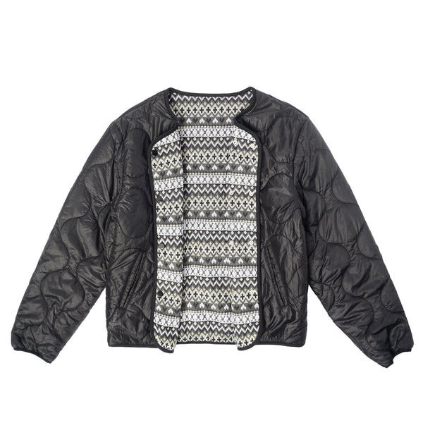 Sexhippies - Reversible Jacquard Knit Insulated Jacket - Black/Grey