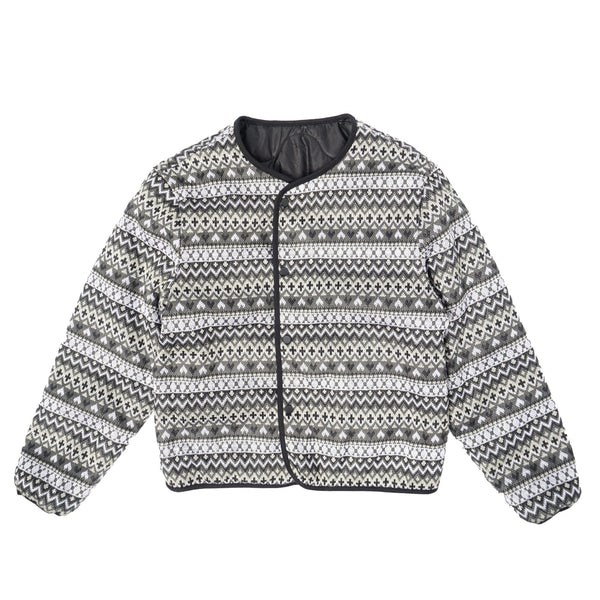 Sexhippies - Reversible Jacquard Knit Insulated Jacket - Black/Grey