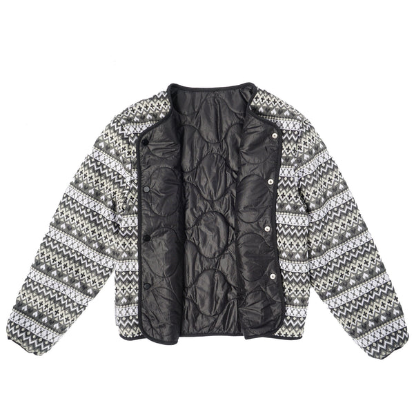 Sexhippies - Reversible Jacquard Knit Insulated Jacket - Black/Grey