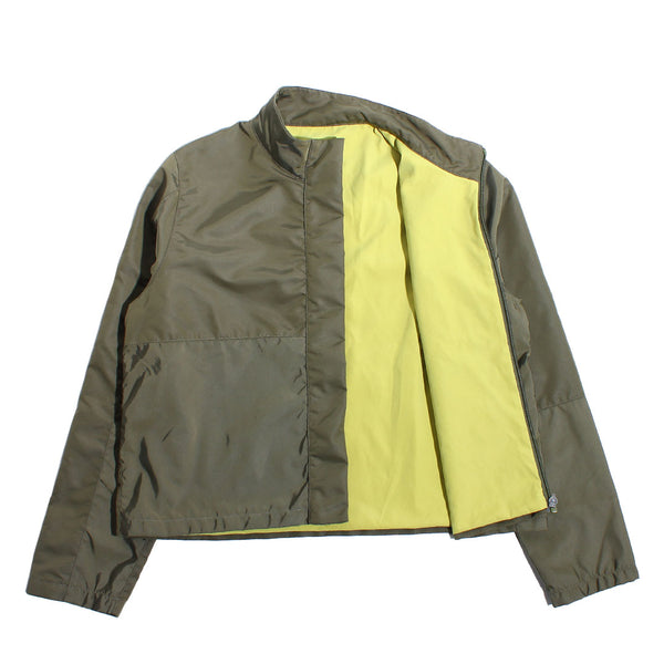 Sturla - Women's Panelled Box Zip Up - Olive Shot Nylon