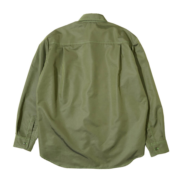 Sturla - L/S Button Up Shirt - Olive Shot Nylon
