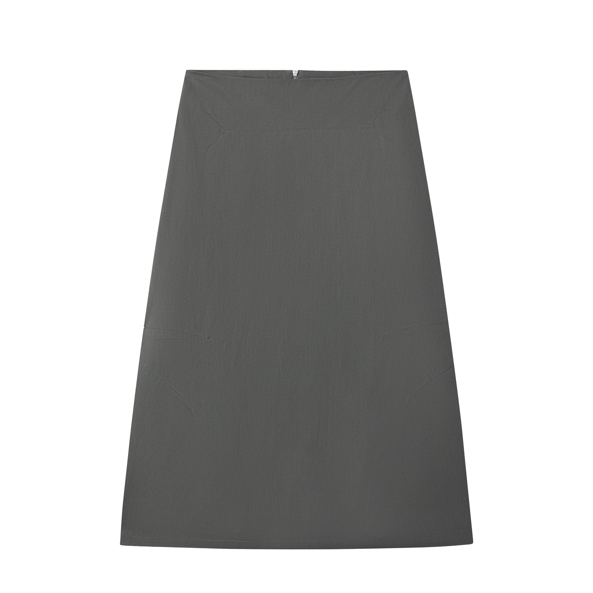 Sturla - Dart Skirt - Stone Grey Fine Stripe Cotton