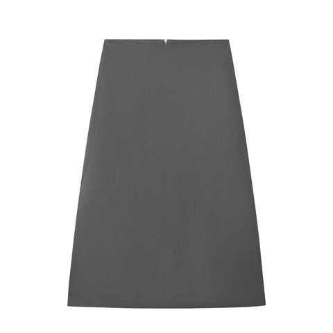 Sturla - Dart Skirt - Stone Grey Fine Stripe Cotton