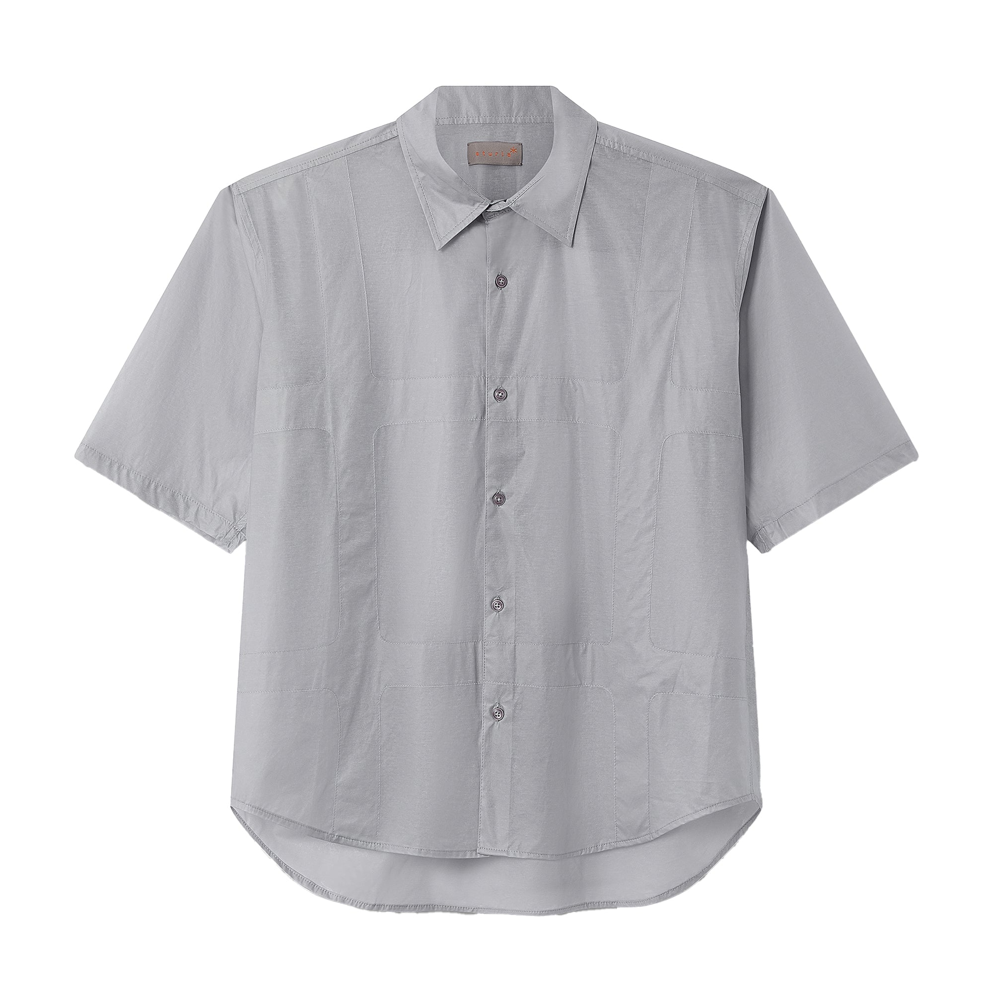 Sturla - Grid S/S Shirt - Ice Grey Coated Jersey
