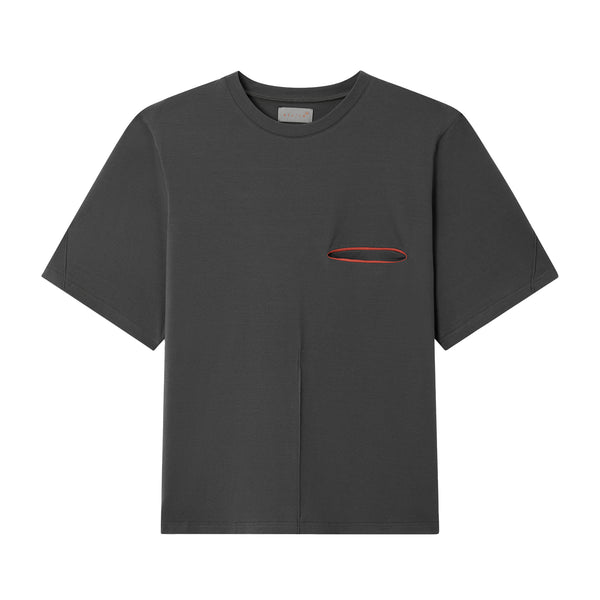 Sturla - Incision S/S Shirt - Ash Grey Cotton Jersey