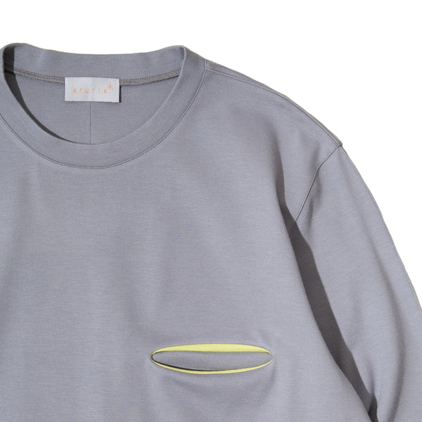 Sturla - Mens Incision L/S - Grey Cotton Jersey