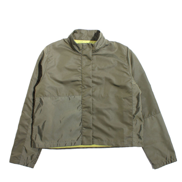 Sturla - Women's Panelled Box Zip Up - Olive Shot Nylon