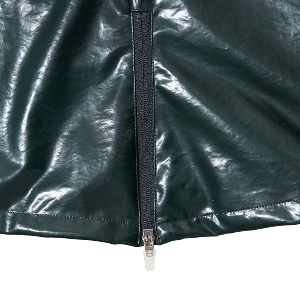 Sturla - Panel Skirt - Bottle Green Laminated Nylon Canvas