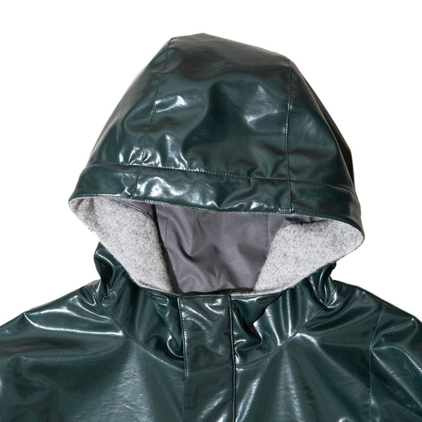 Sturla - Tab Hooded Jacket - Bottle Green Laminated Nylon Canvas