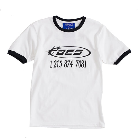 ALL CAPS STUDIO - Logo Ringer T-Shirt - White